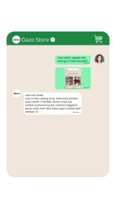 Contoh percakapan Toko Dazo pada Balasan Diluar Jam Kerja